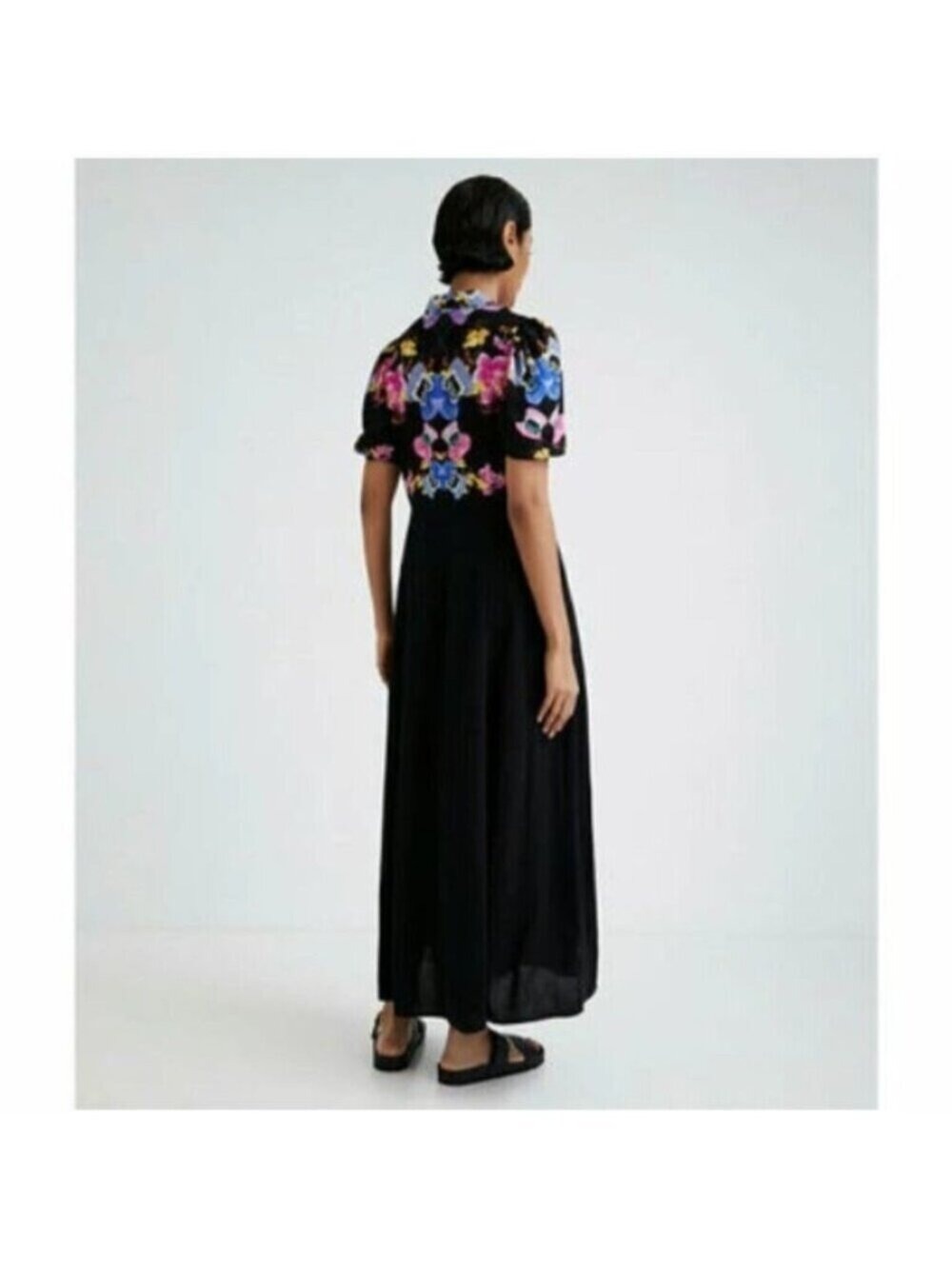 Desigual x Christian Lacroix Grenoble Floral Shirt Dress Black XS 0509 - Picture 2 of 9